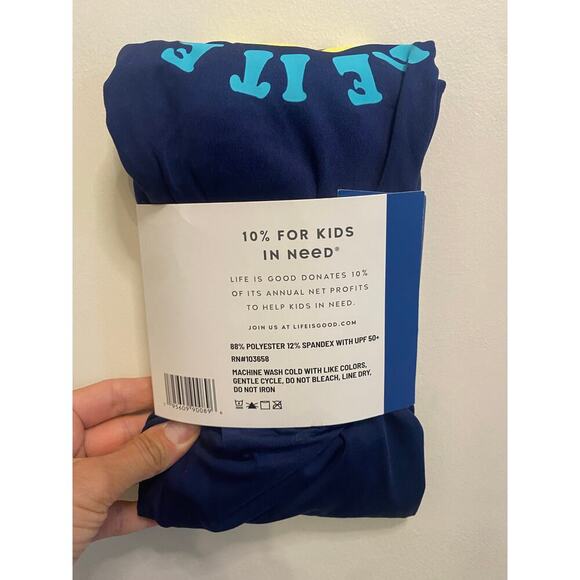 NWT Kids Life Is Good Dark Blue Rash Guard Swim Shirt Size XL Beach Swim - Picture 3 of 13